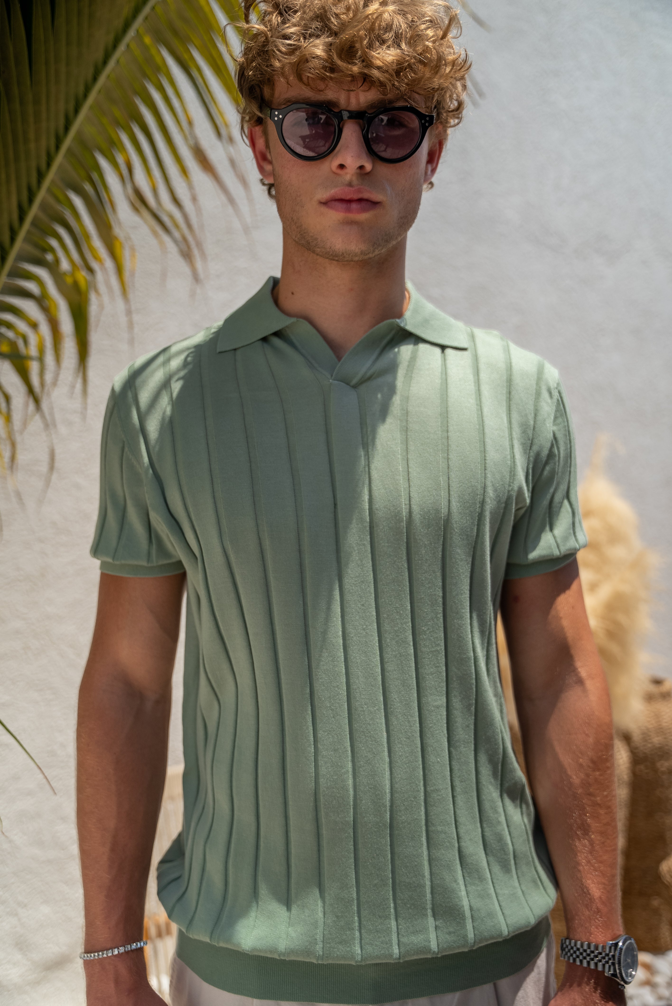 Amalfi - Mint Green - Tencel/Silk/Cotton Knitted Shirt