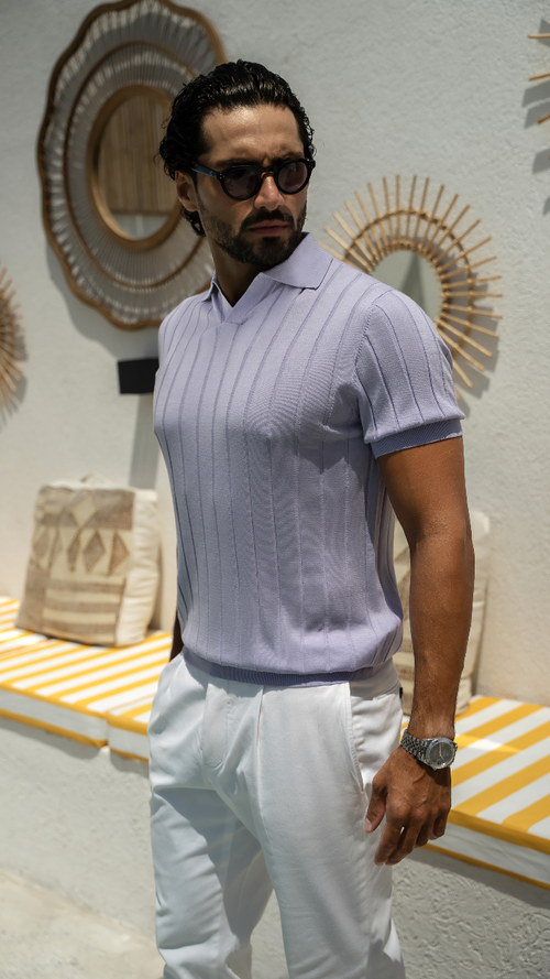 Saint-Tropez - Lilac - Tencel/Silk/Cotton Knitted Shirt