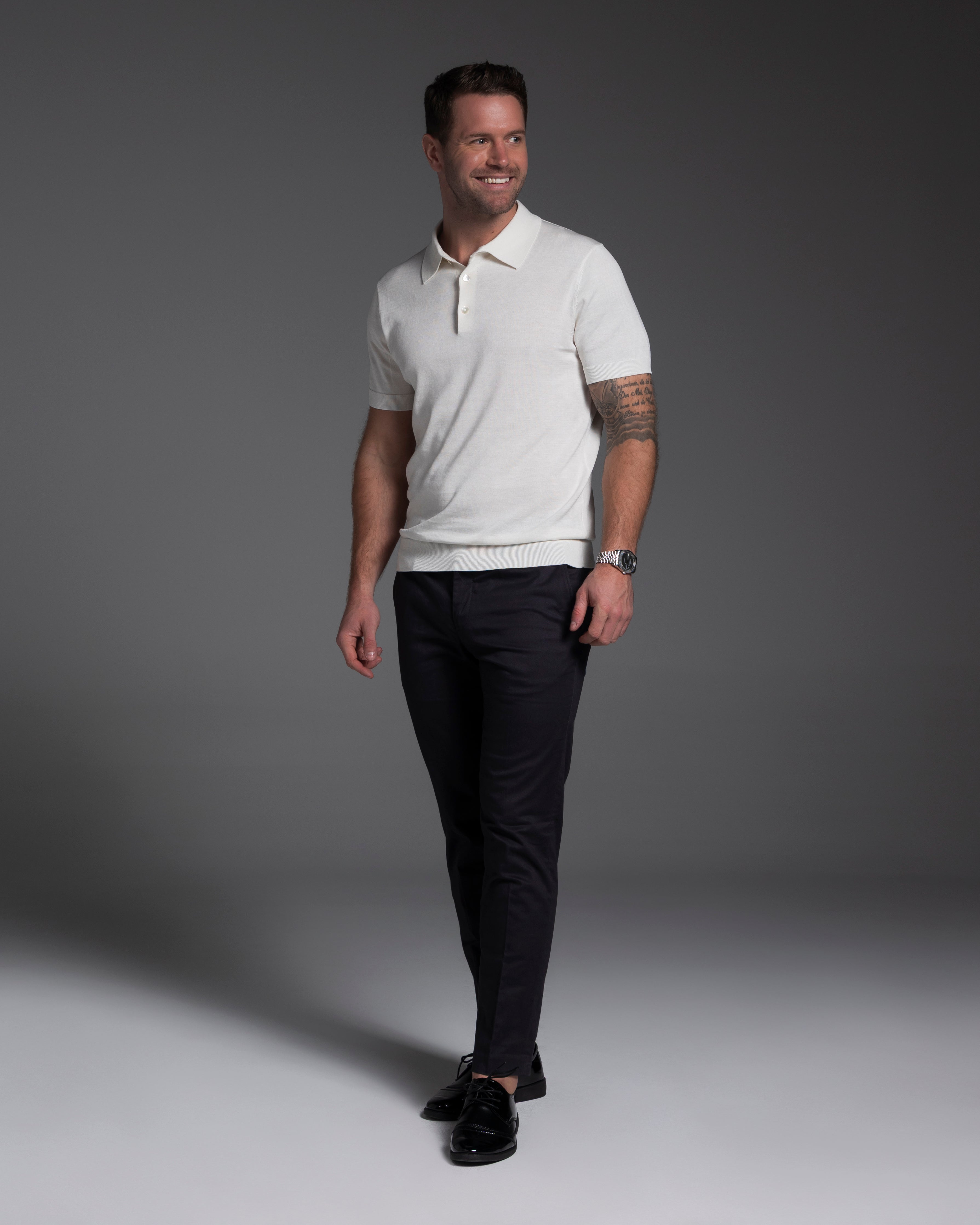 The Polo - Knitted Cotton/Silk Shirt - Off-White