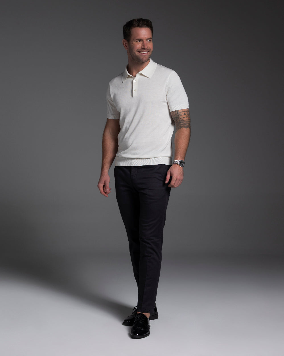 The Polo - Knitted Cotton/Silk Shirt - Off-White