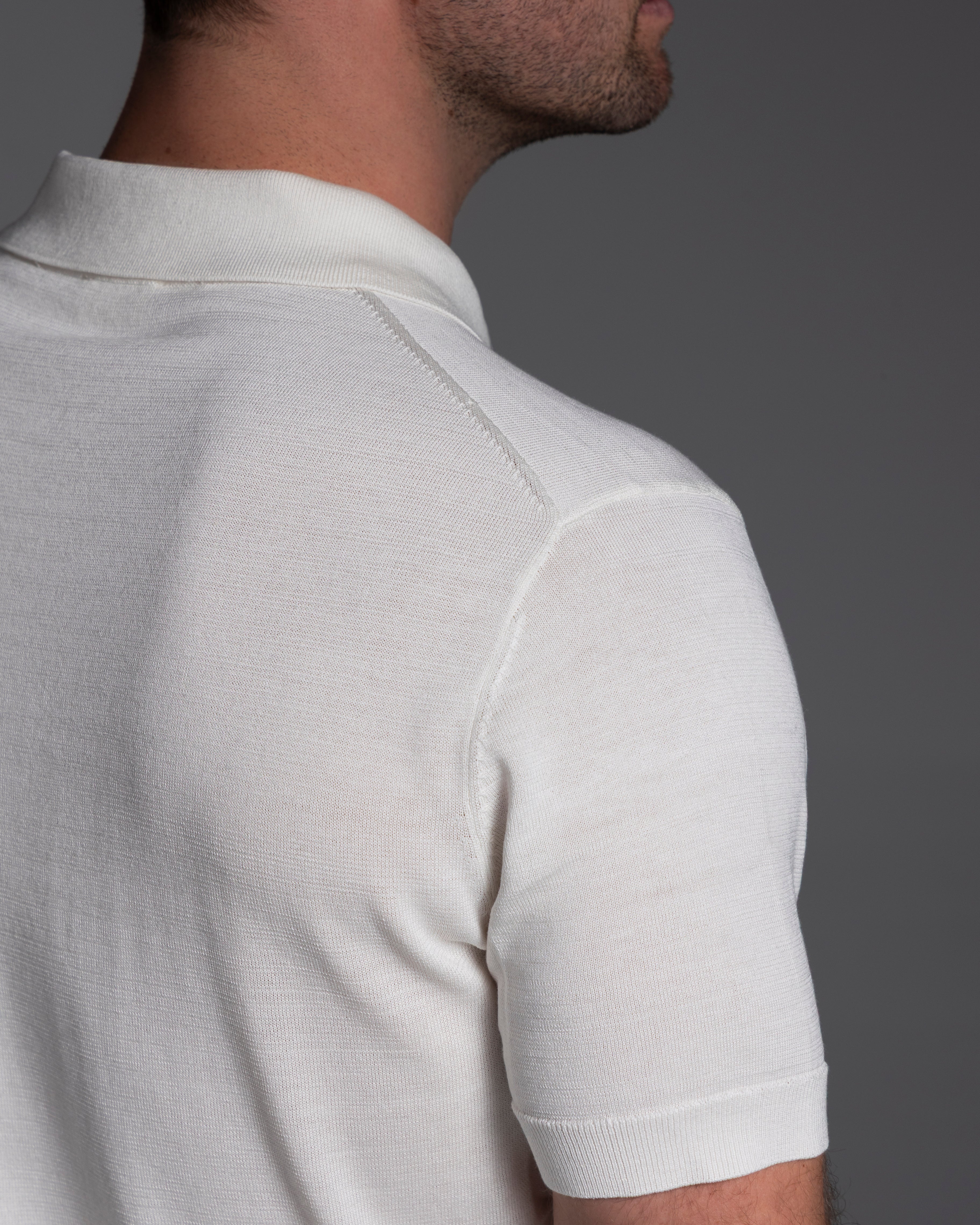 The Polo - Knitted Cotton/Silk Shirt - Off-White