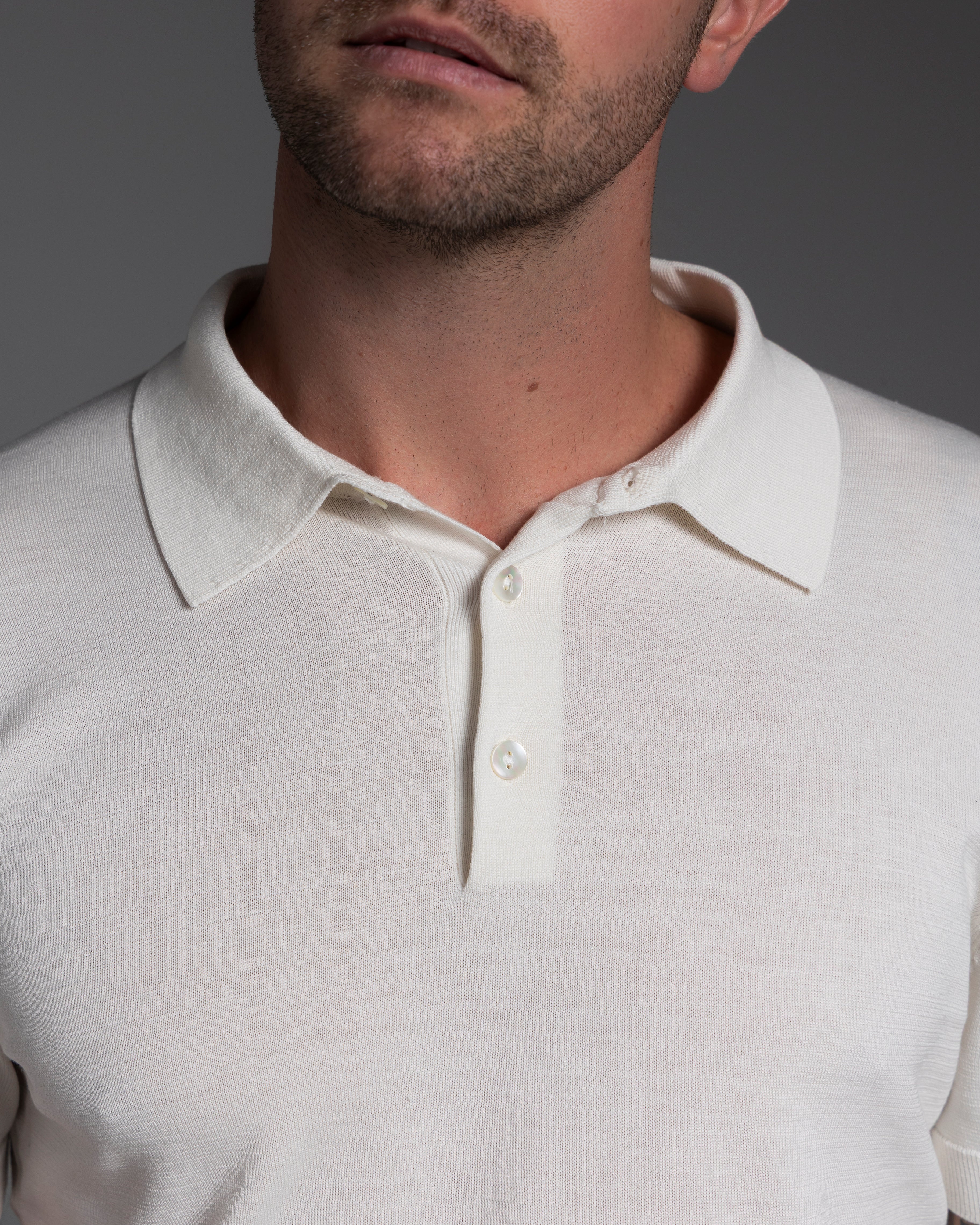 The Polo - Knitted Cotton/Silk Shirt - Off-White