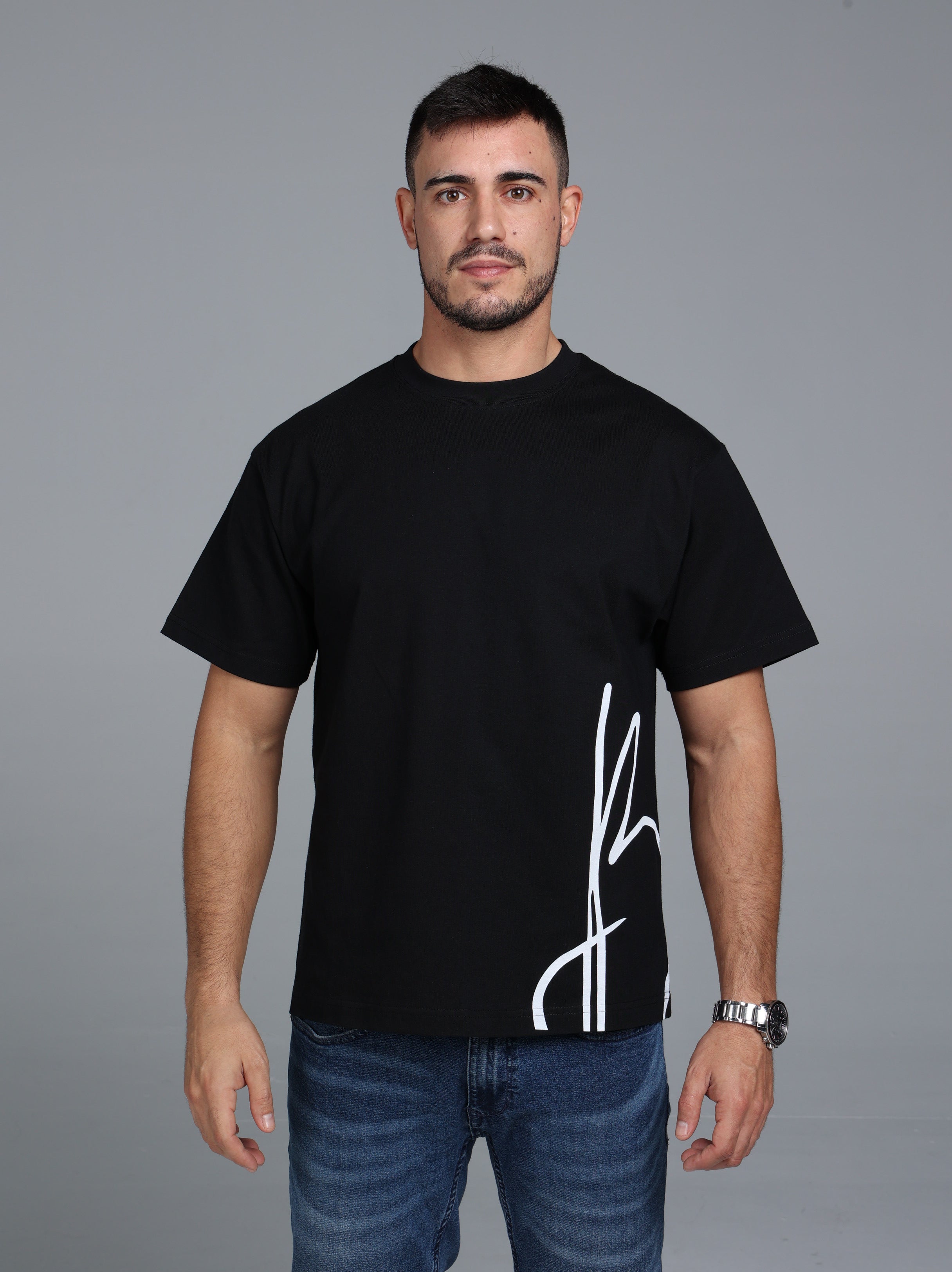 B Classic Oversized Fit T-Shirt - Black
