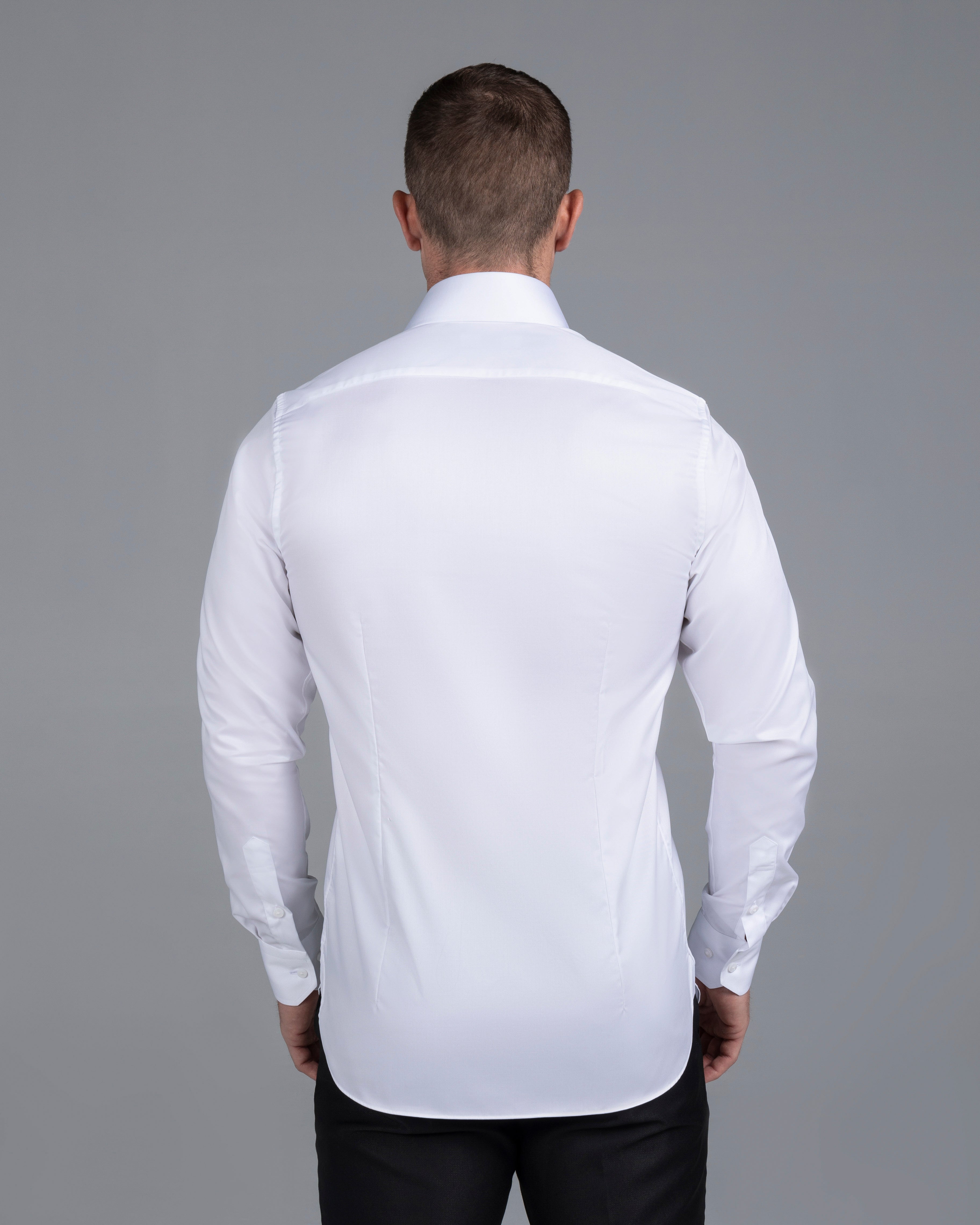 White Signature Twill Extreme Cutaway Custom Fit Shirt