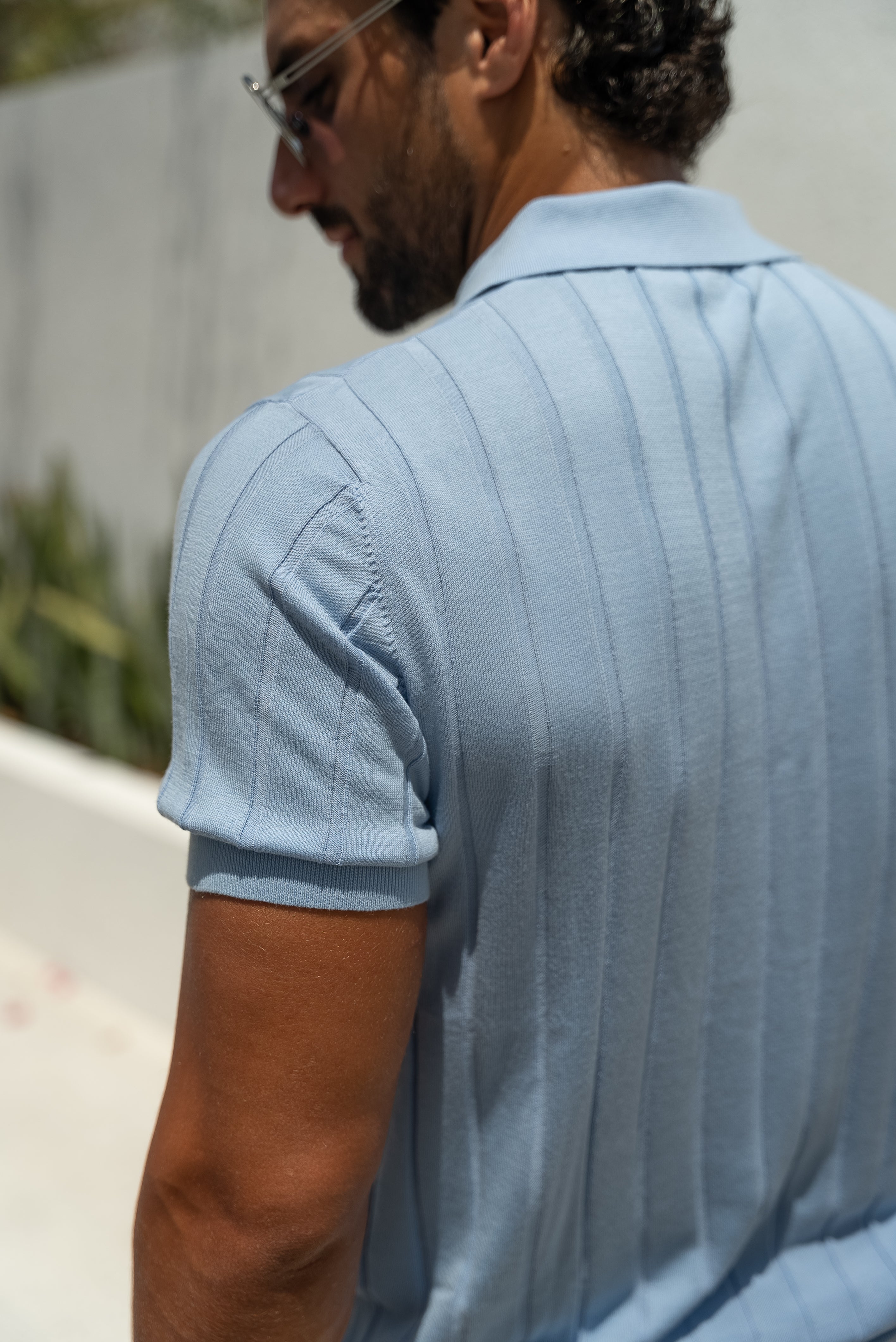 Mykonos - Light Blue - Tencel/Silk/Cotton Knitted Shirt