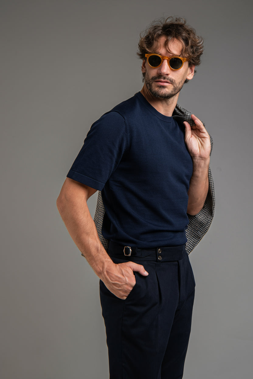 Milan - versatile fit - Cotton Chinos - Navy Blue