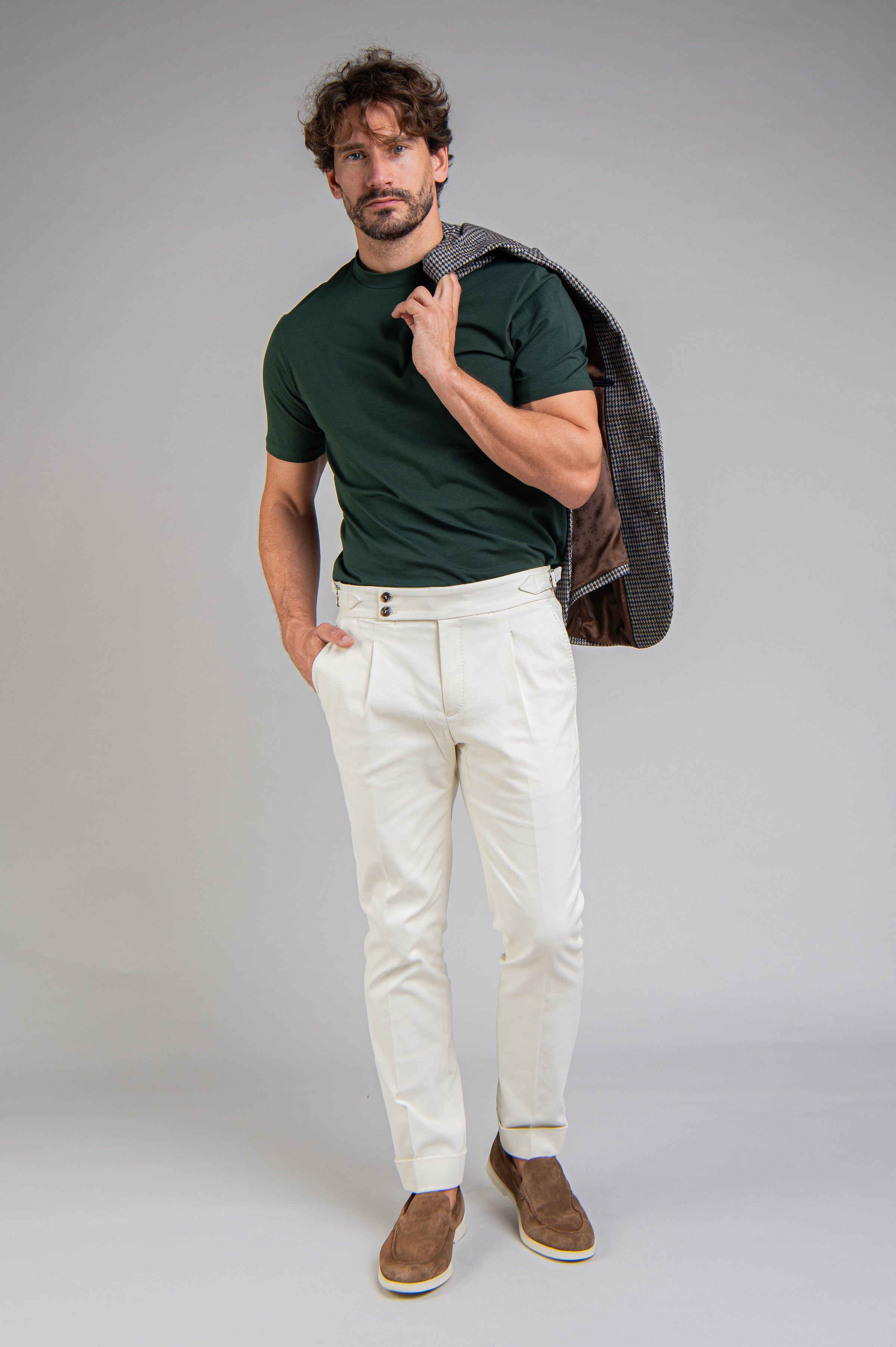 Hi-Neck Pima Cotton T-Shirt