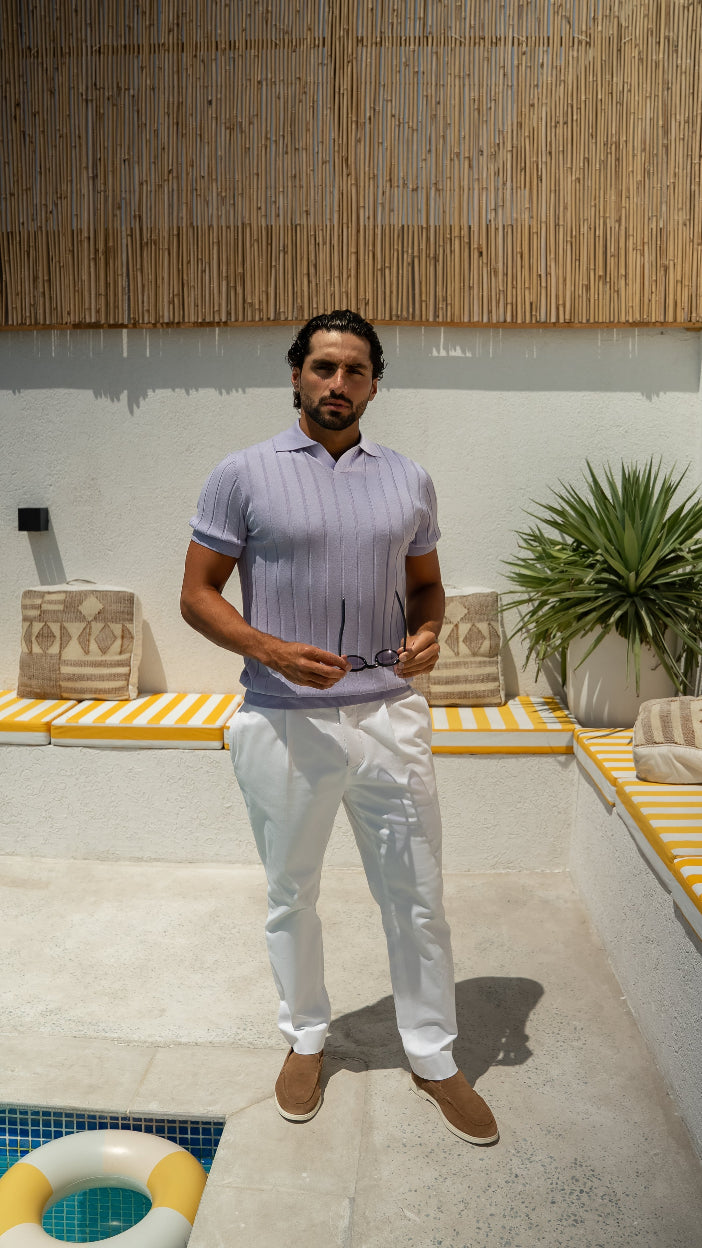 Saint-Tropez - Lilac - Tencel/Silk/Cotton Knitted Shirt