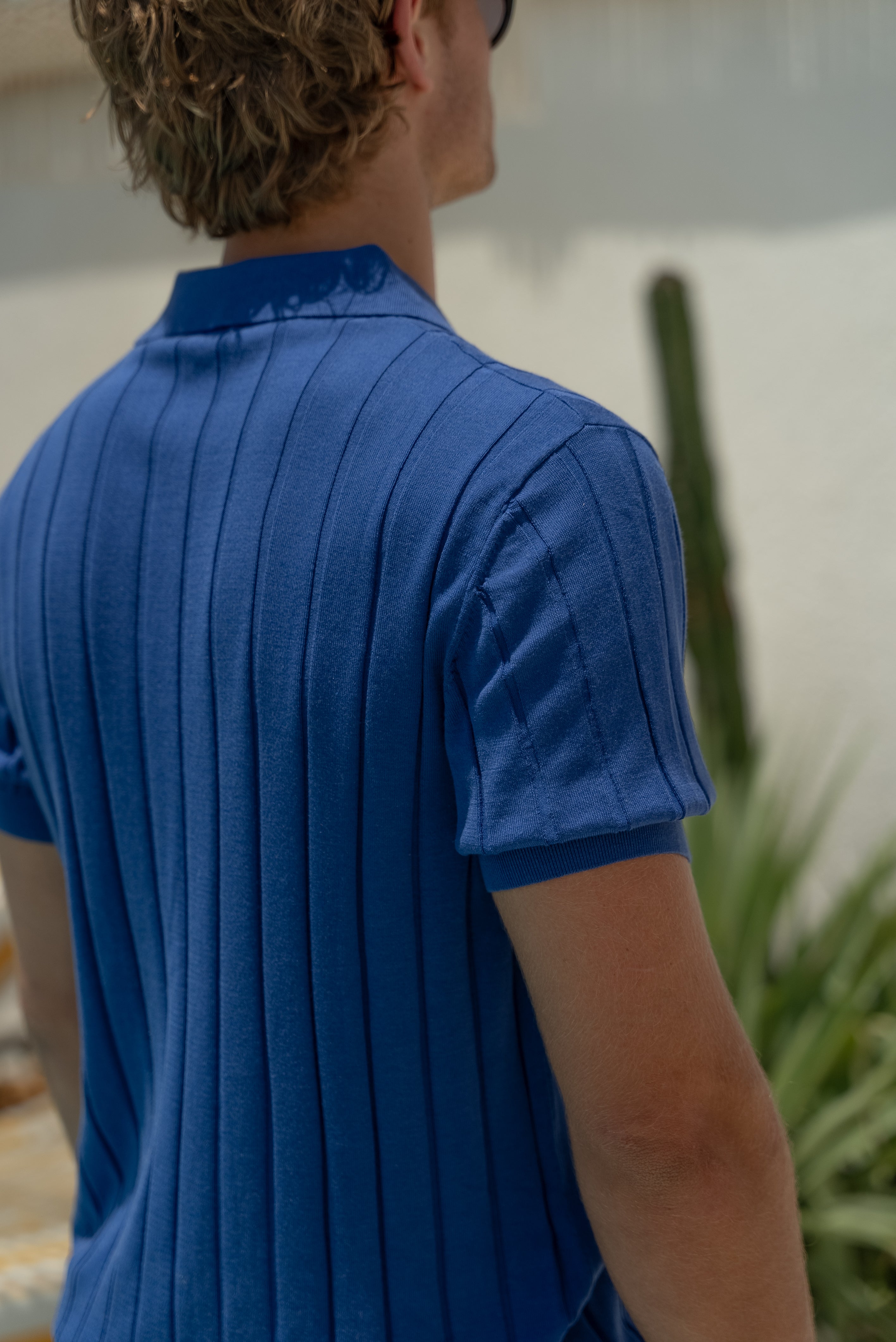 Monaco - Royal Blue - Tencel/Silk/Cotton Knitted Shirt