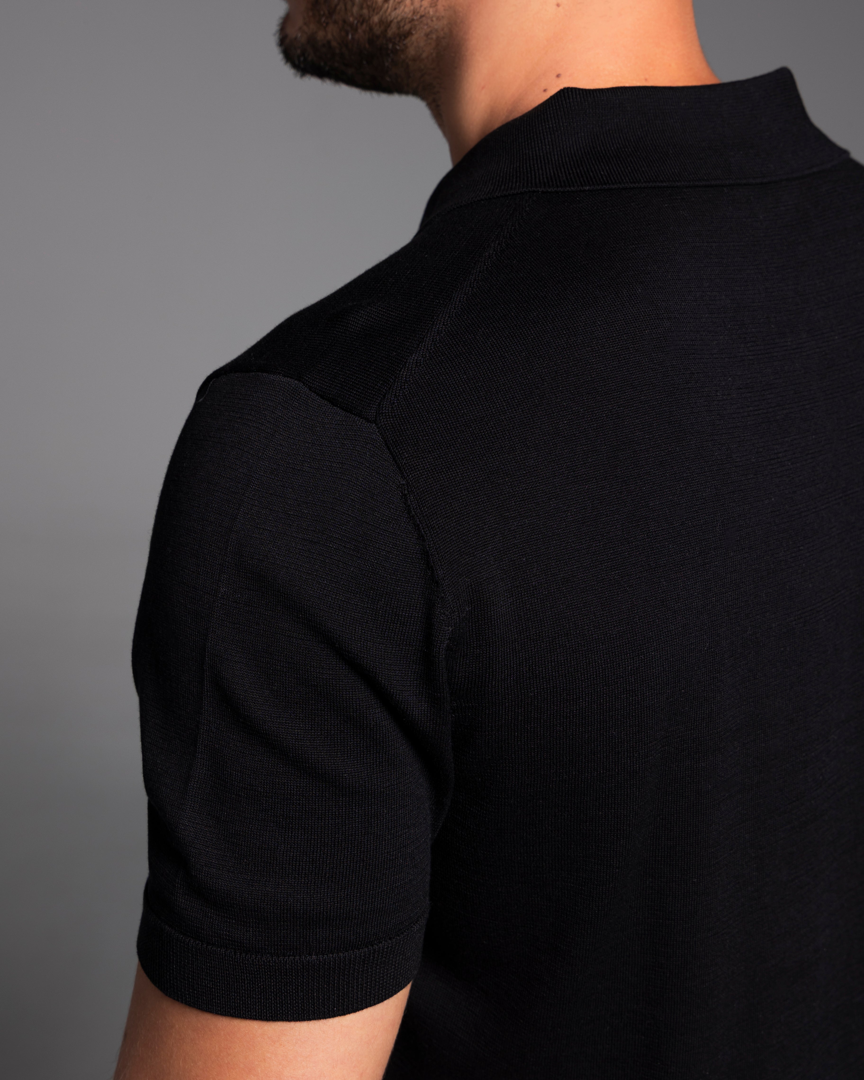 The Polo - Knitted Cotton/Silk Shirt - Black