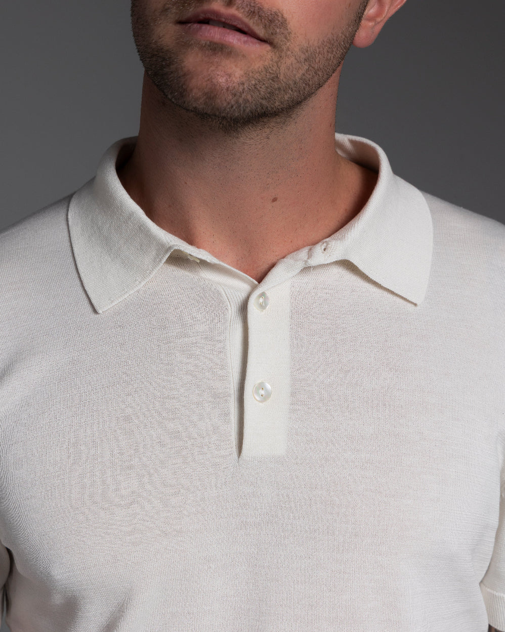 The Polo - Knitted Cotton/Silk Shirt - Off-White