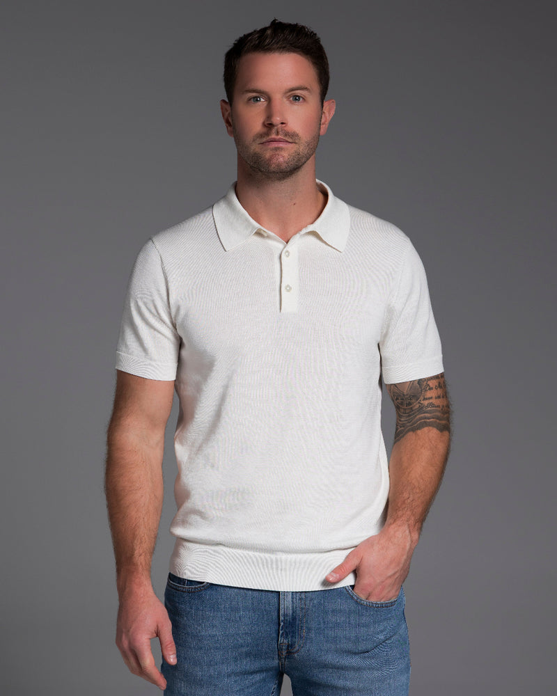 The Polo - Knitted Cotton/Silk Shirt - Off-White