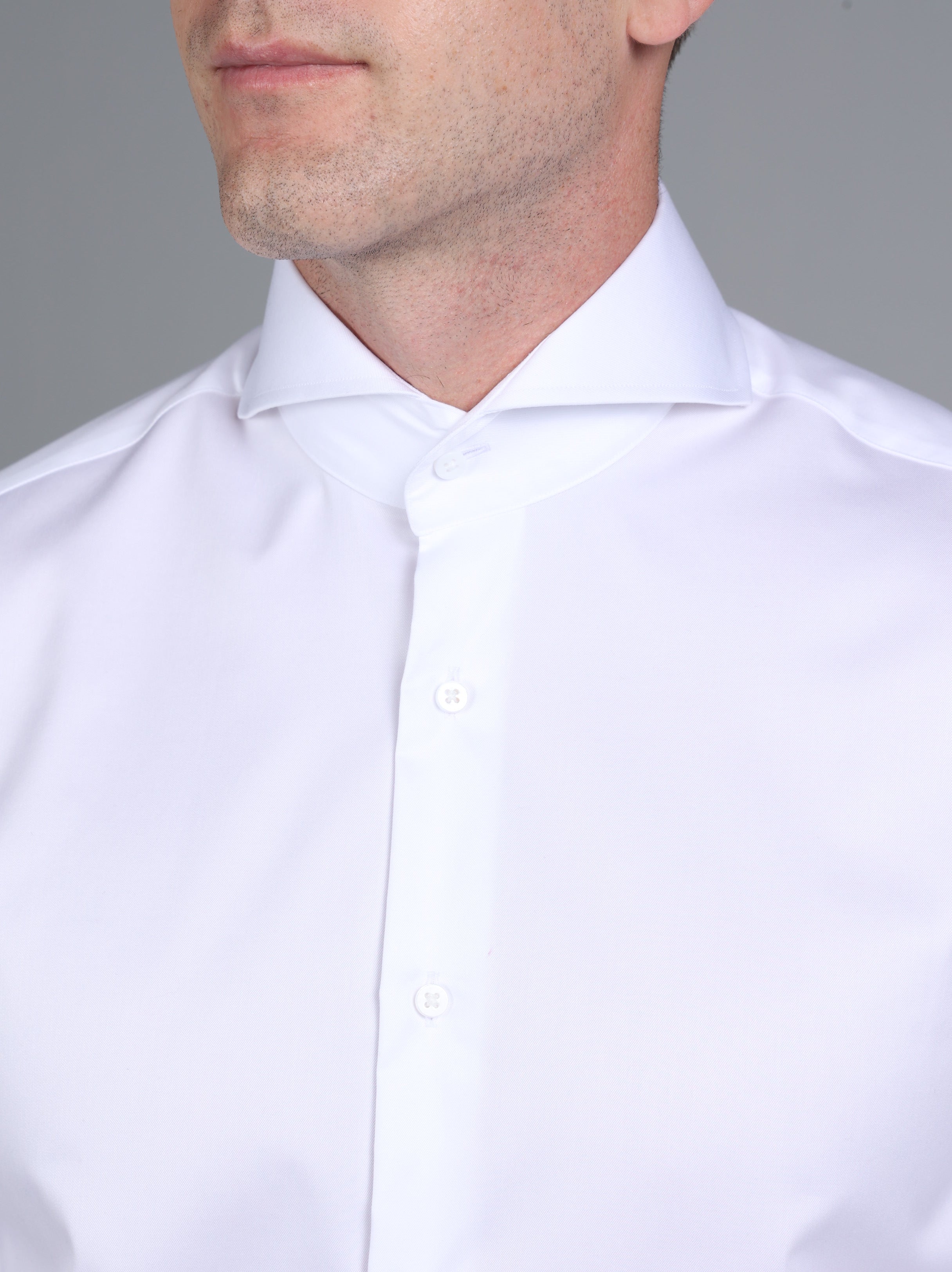 White Signature Twill  Extreme Cutaway Custom Fit Shirt