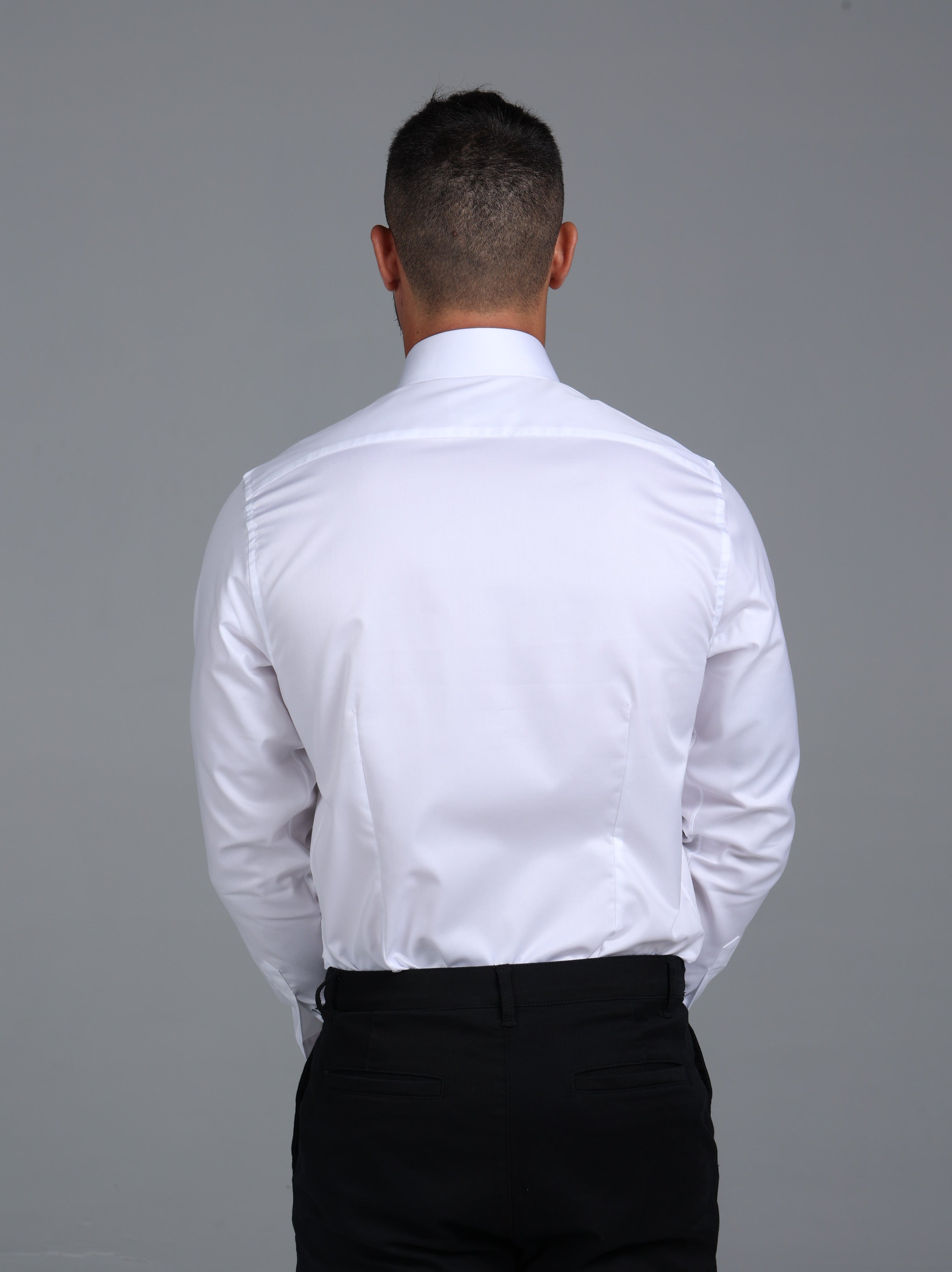 White Signature Twill  Classic Collar Custom Fit Shirt