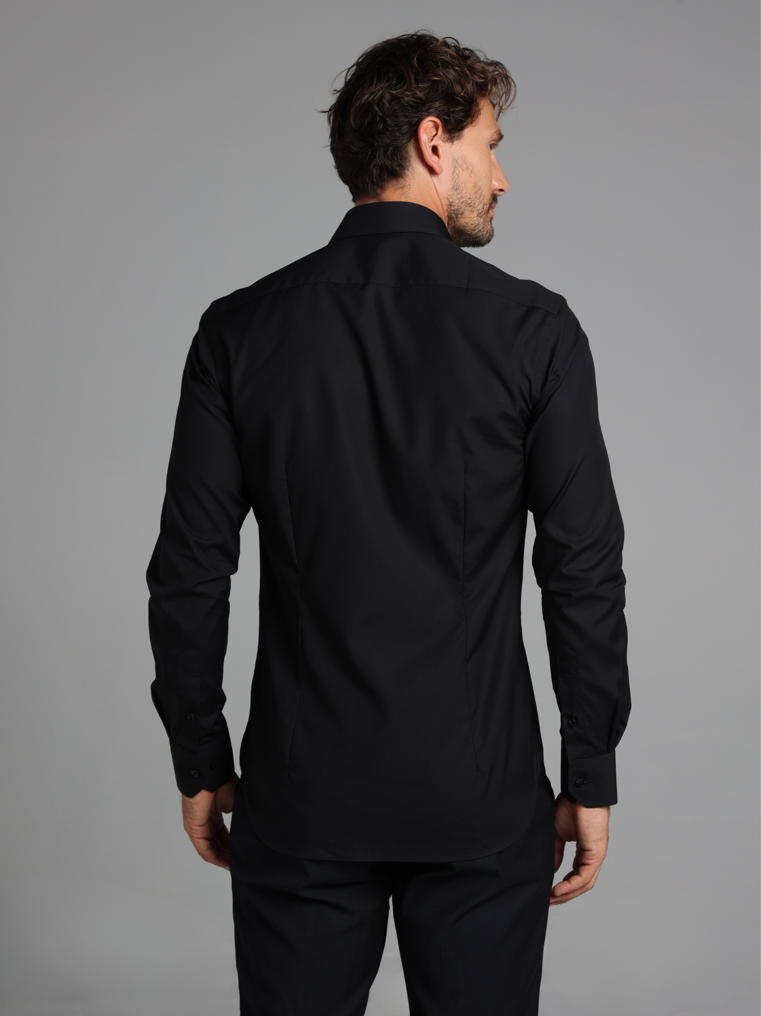 Black Signature Poplin Slim Fit Shirt