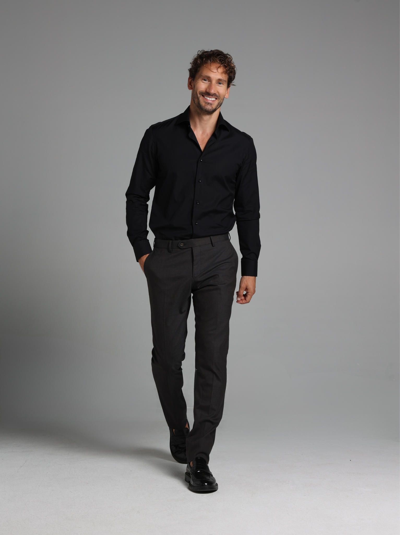 Black Signature Poplin Slim Fit Shirt