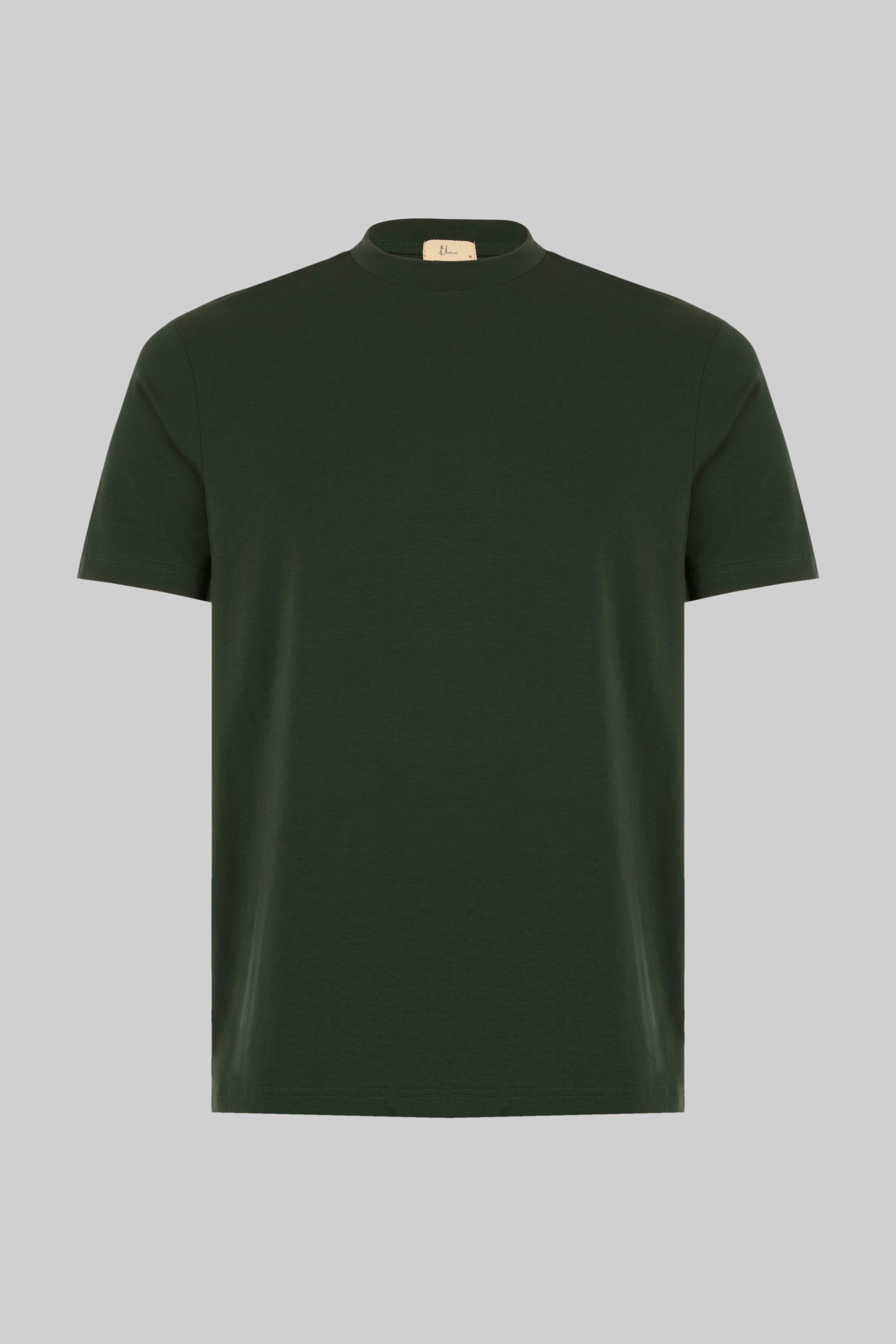 Hi-Neck Pima Cotton T-Shirt - Emerald Green