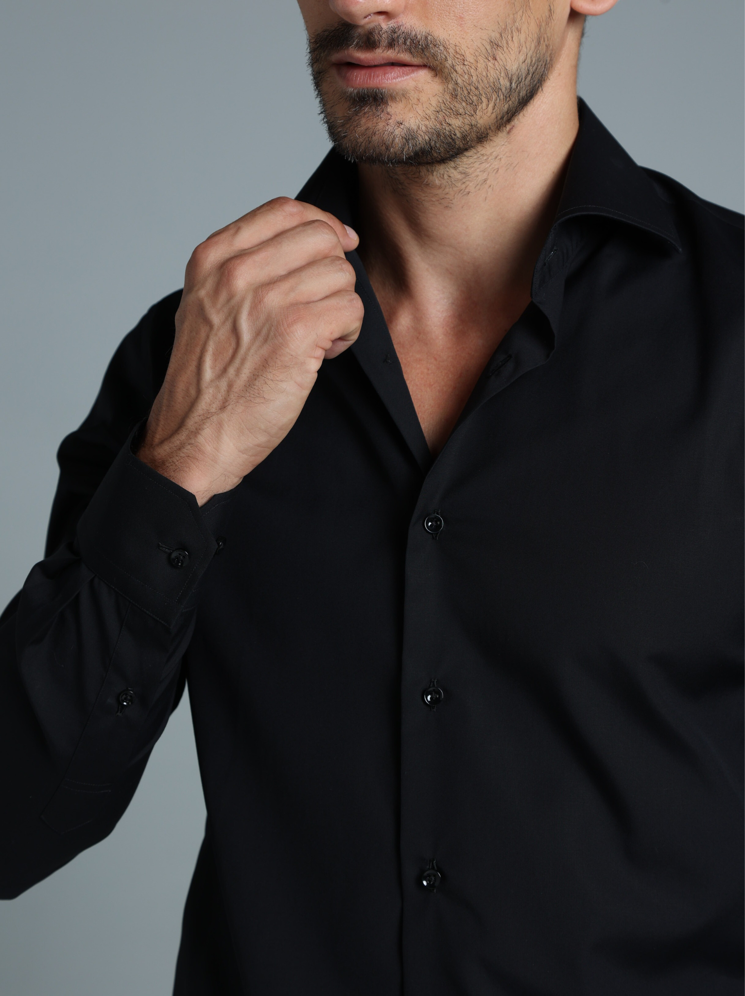 Black Signature Poplin Slim Fit Shirt