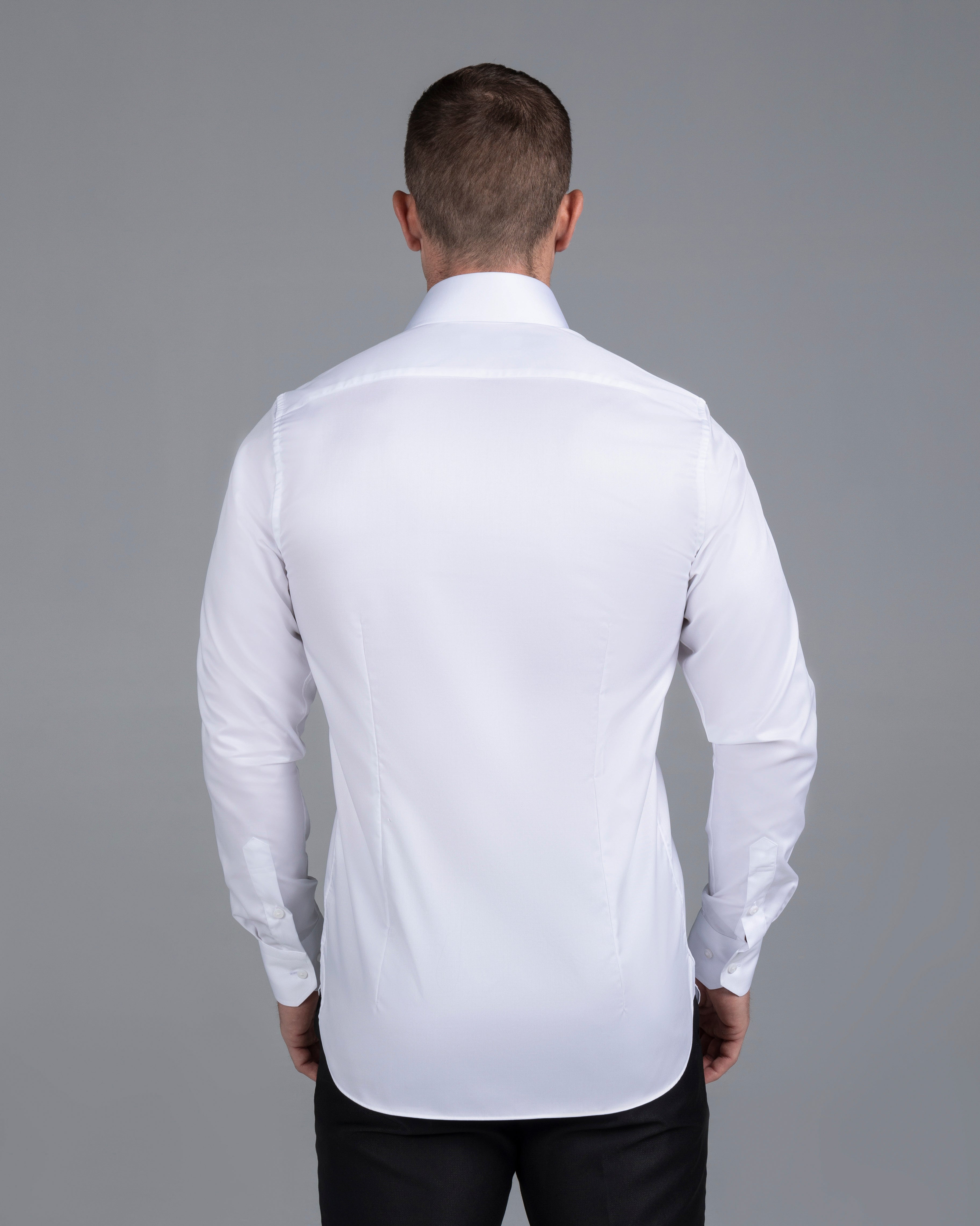 White Signature Twill  Extreme Cutaway Custom Fit Shirt