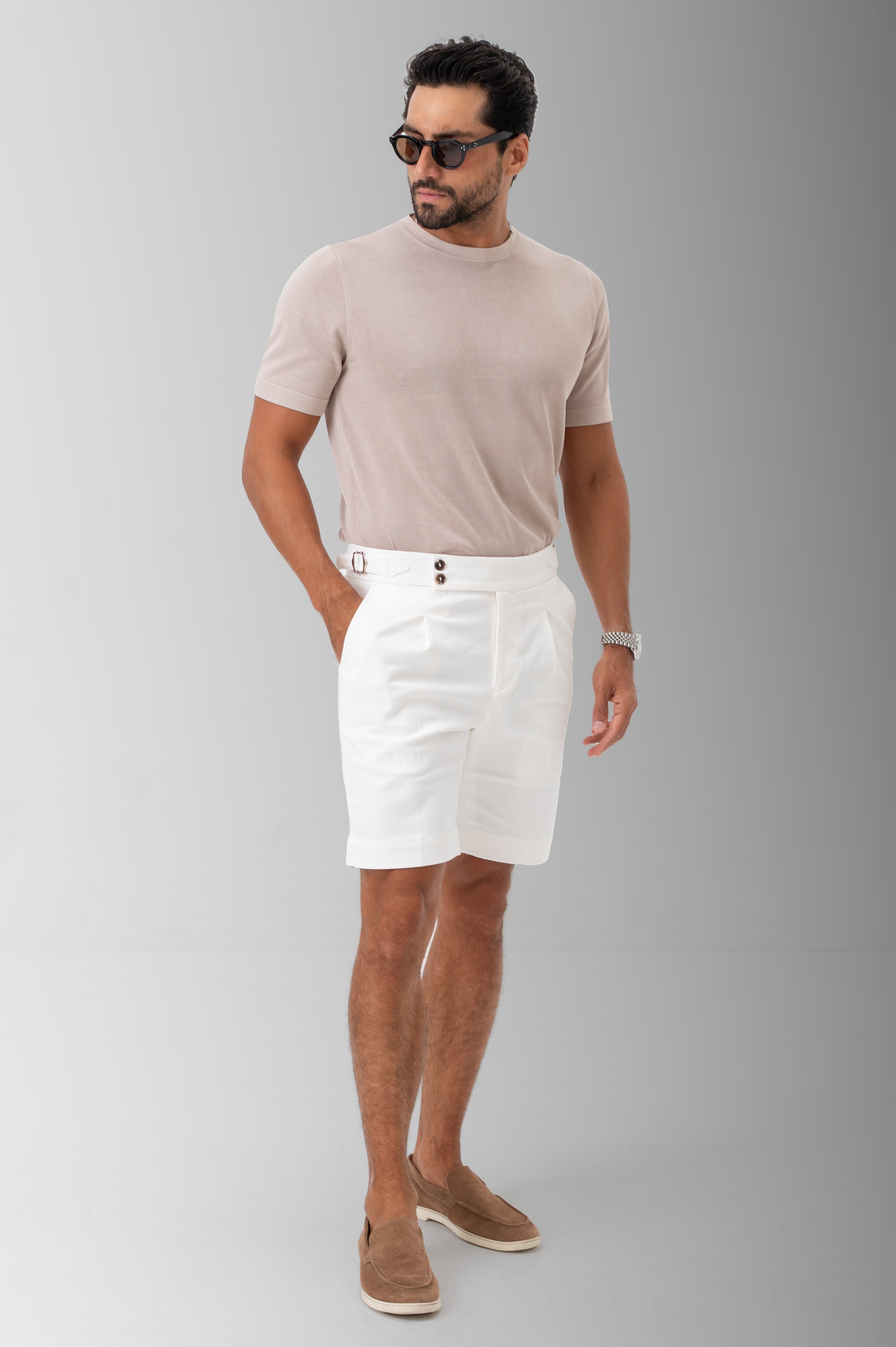 Milan Tailored Shorts - White