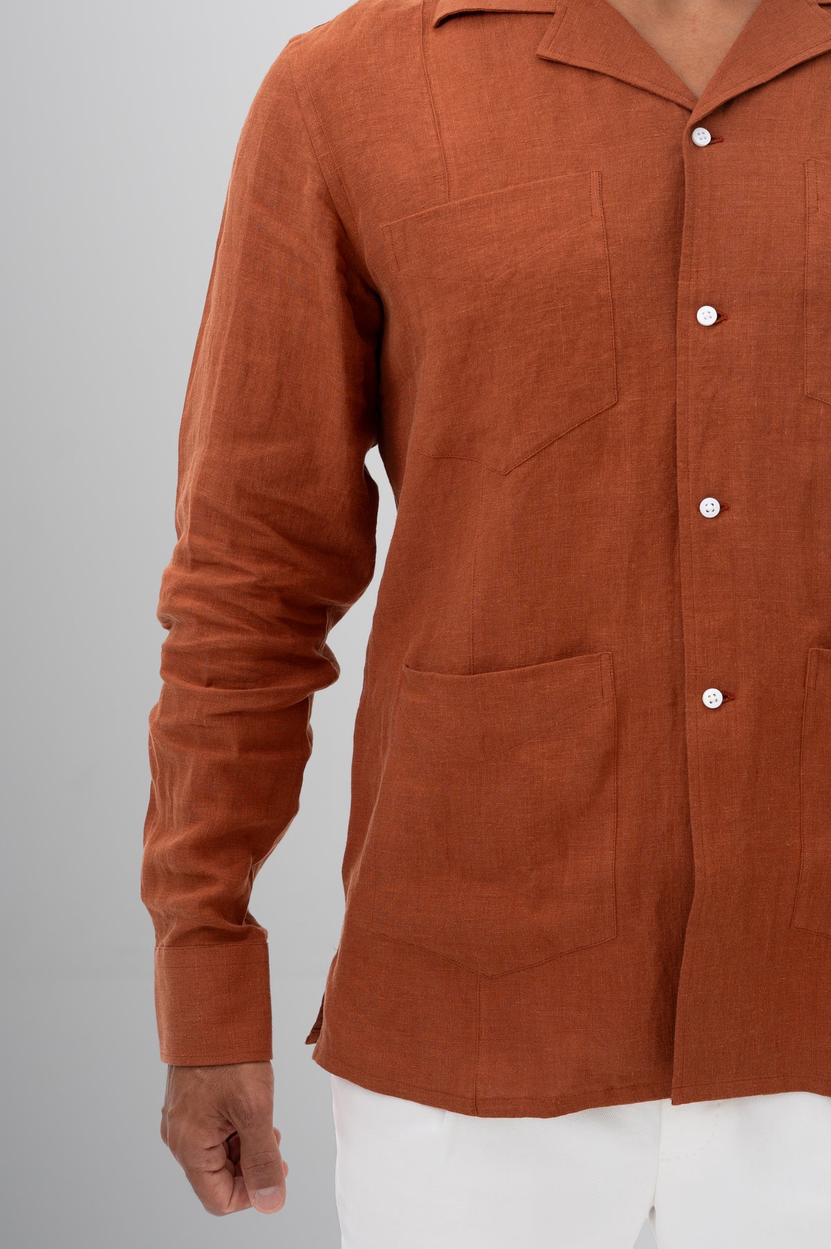 The Riviera Linen Shirt - Havana