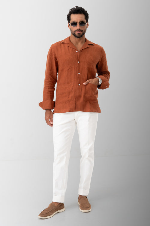The Riviera Linen Shirt - Havana