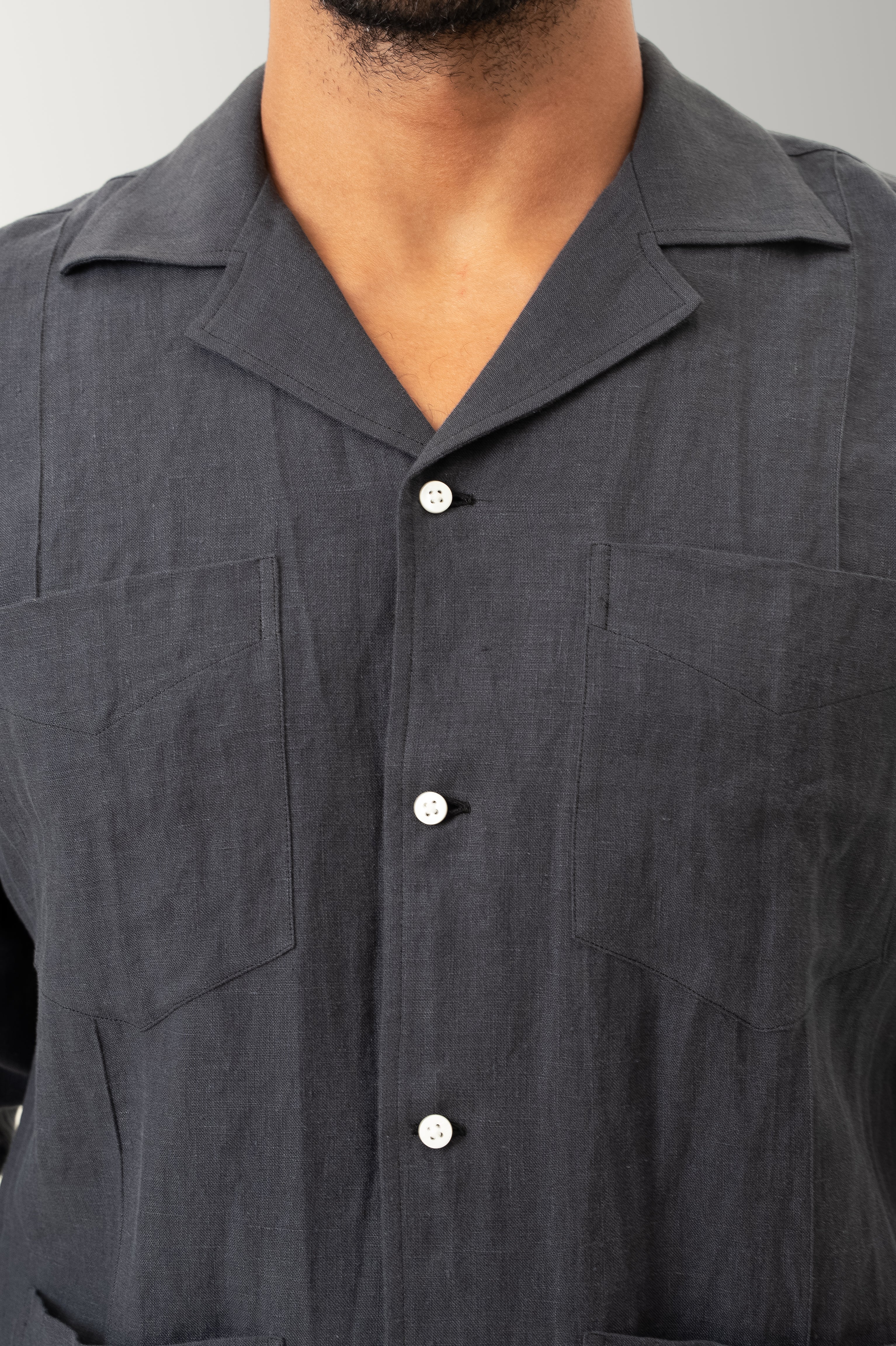 The Riviera Linen Shirt - Riviera Navy