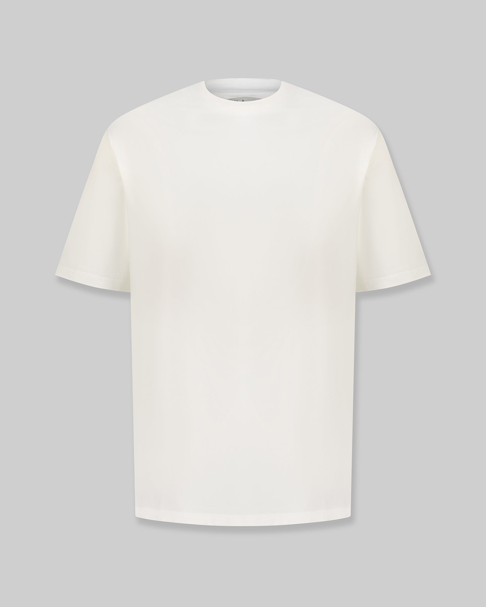 Hi-Neck Pima Cotton T-Shirt - White