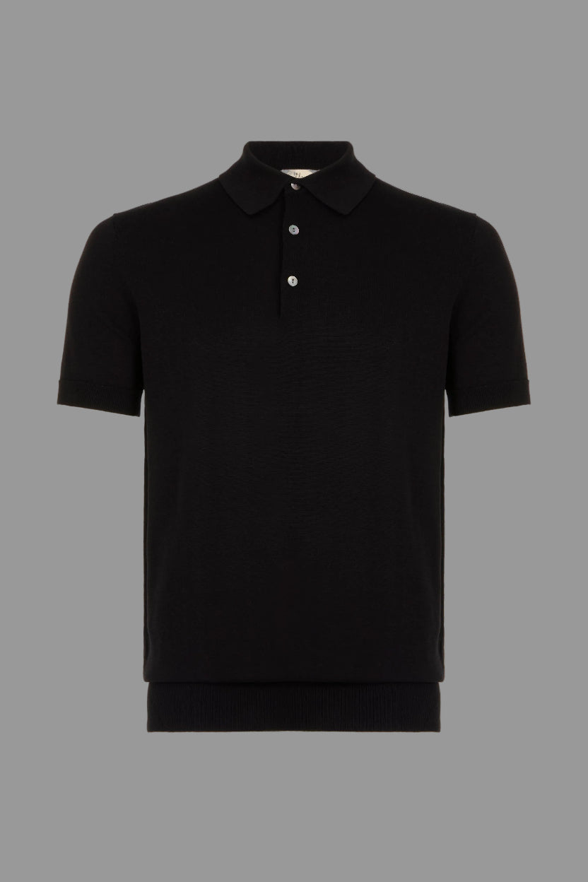The Polo - Knitted Cotton/Silk Shirt - Black