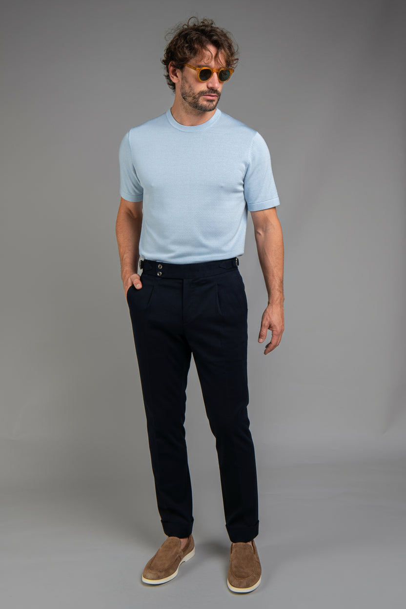 Milan - versatile fit - Cotton Chinos - Navy Blue