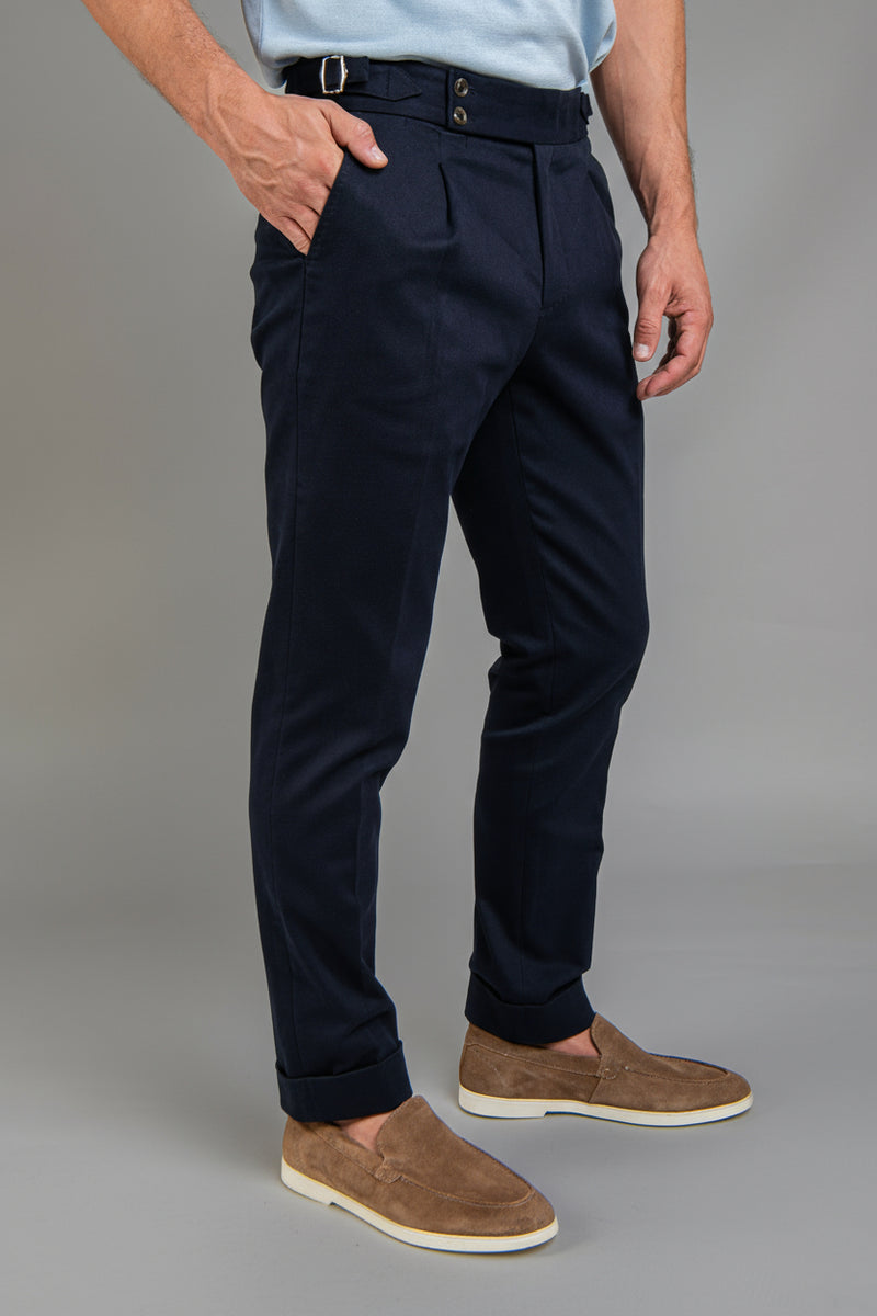 Milan - versatile fit - Cotton Chinos - Navy Blue