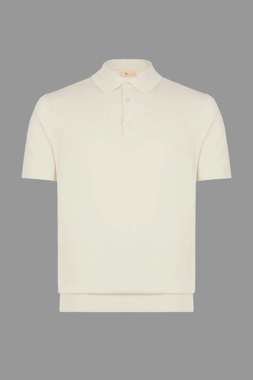 The Polo - Knitted Cotton/Silk Shirt - Off-White